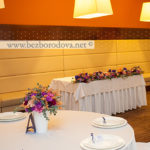 Оформление ресторана Аквамарин в фиолетово-оранжевой гамме